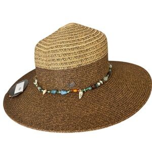 Kallina Sun Hat with Beads and Shells NWT
